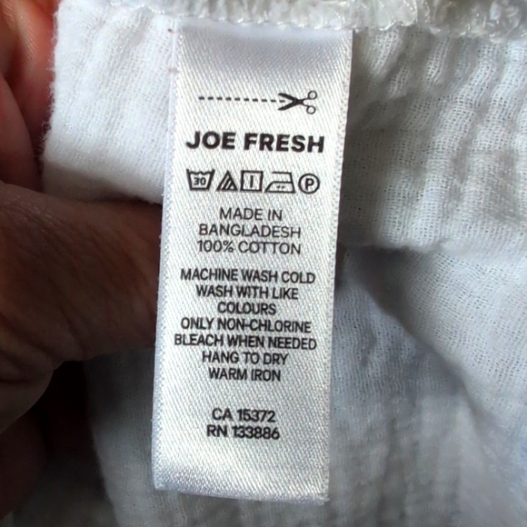 Joe Fresh Cotton Light Blue & White Button Down Boxy Top SZ XL - Picture 10 of 13